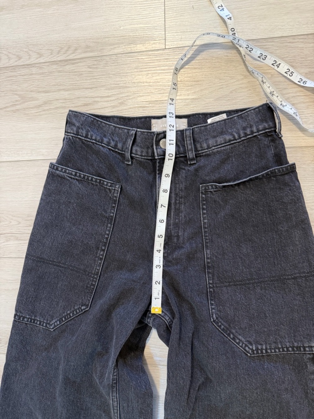 Everlane Jeans 27 Black The Way-High Gardener Cropped Wide Leg High Rise Organic - Picture 12 of 15
